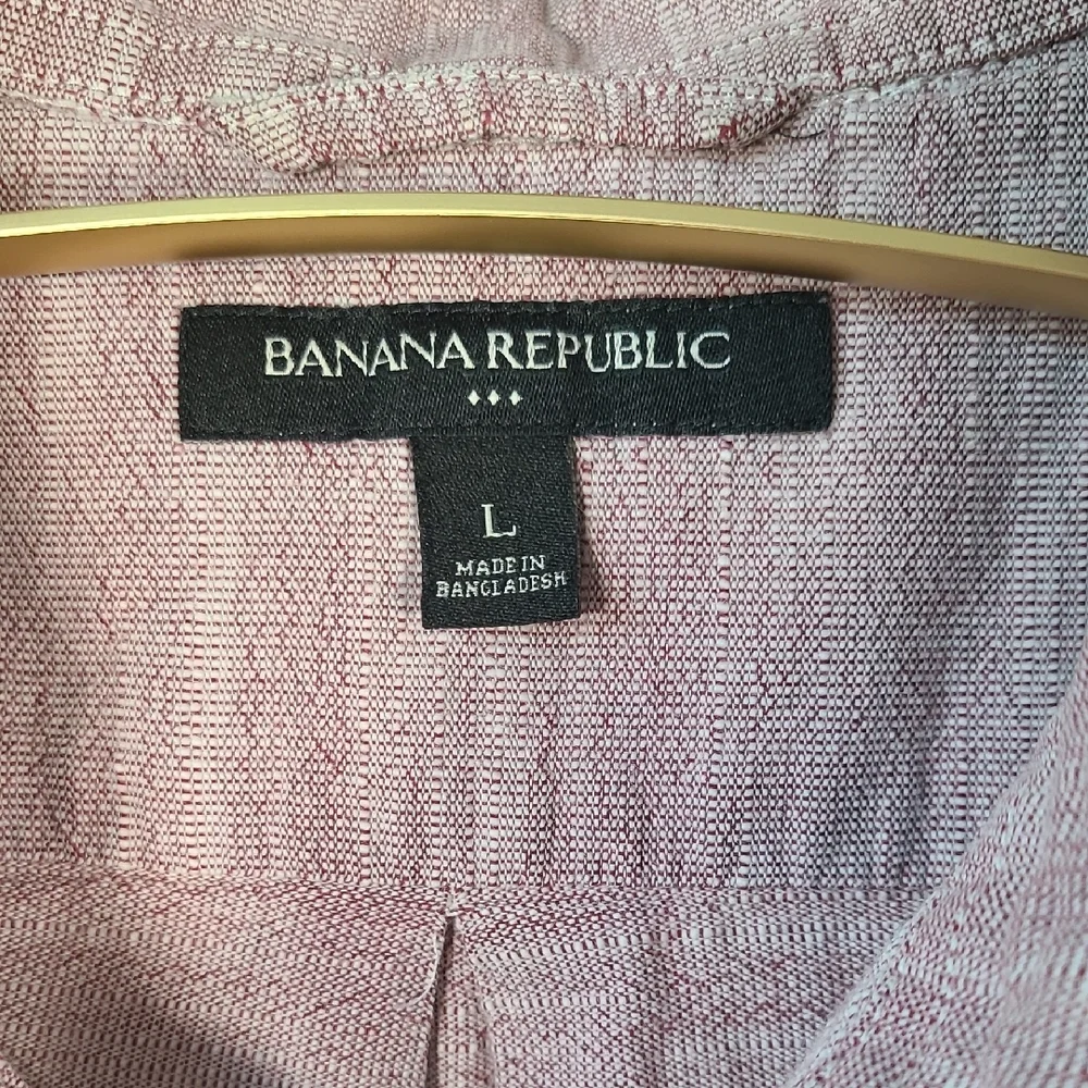 Banana Republic Red Casual Button Up Shirt 100% Cotton Large